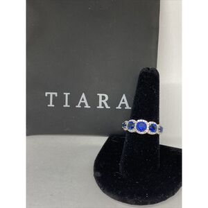 SRG388SP Simulated Sapphire Ring Dark Blue in Sterling Silver MSRP $135 JW68